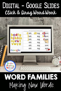 Word Families with Google Slides for Distance Learning