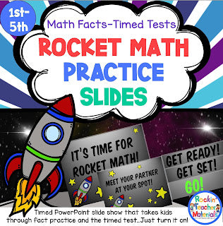 Rocket Math Practice PowerPoint for Math Facts