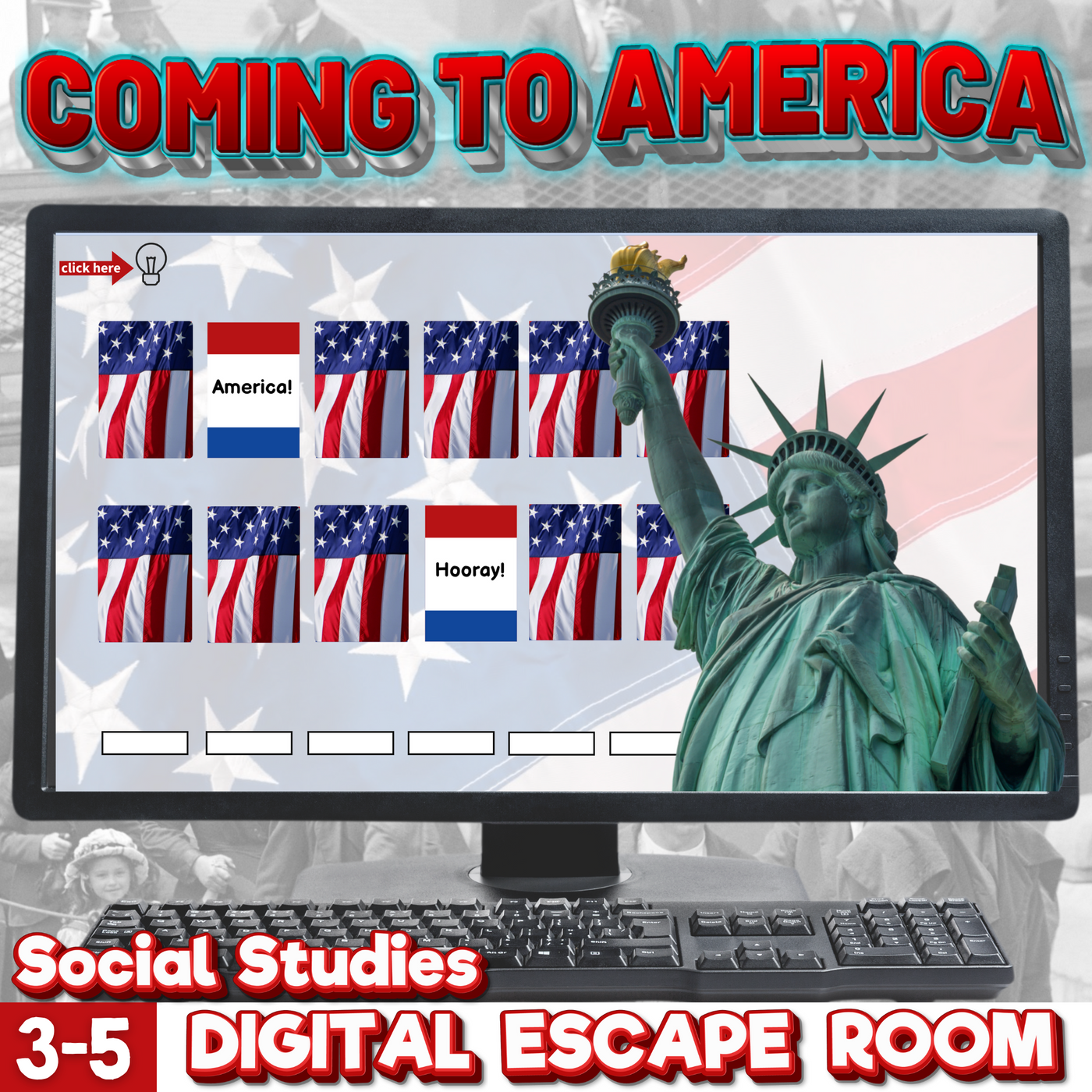 Ellis Island Digital Escape Room for Immigration Coming to America