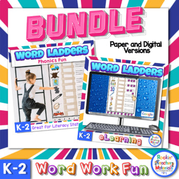 Word Ladders with Pictures Digital & Paper Option Distance Learning
