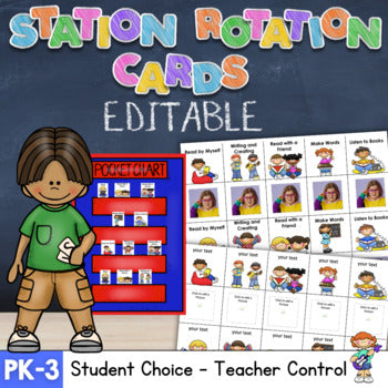 Editable Station Rotation Cards to Give Students a Choice, While Keeping Control