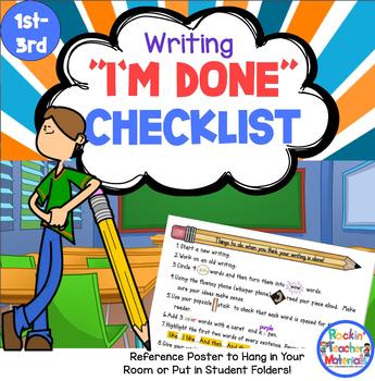 Writing Checklist for Kids Who Think They Are Done!