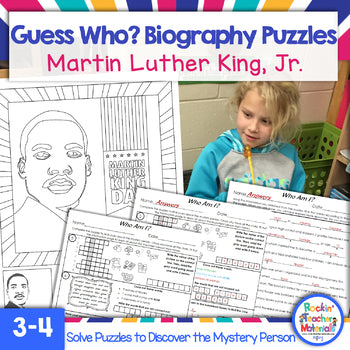 Martin Luther King, Jr. Biography Puzzles for Kids- Guess Who? A History Mystery