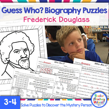 Frederick Douglass Biography Puzzles for Kids- Guess Who? A History Mystery