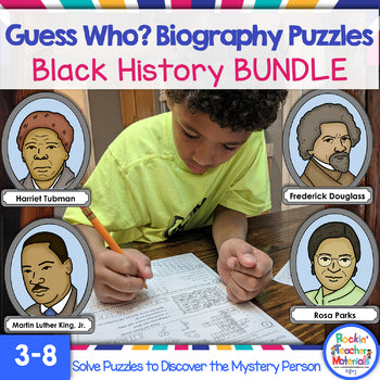 Black History Biography Puzzles Bundle - Guess Who? History Mysteries