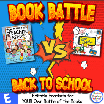 Back to School Battle of the Books Editable Brackets