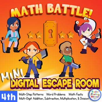 4th Grade Mini Digital Escape Room - Add, Subtract, Multiply, Divide