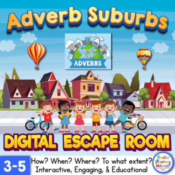Adverbs Digital Escape Room for Grammar {Upper Elementary}