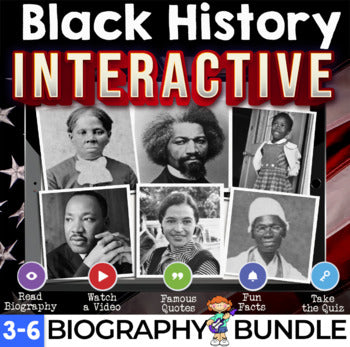 Black History Biographies Bundle Interactive Learning Upper Grades