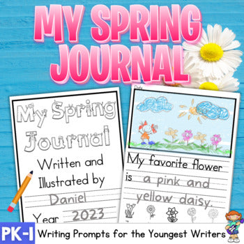 Spring Writing Journal with Prompts and Pictures for Young Writers