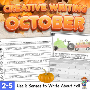 Creative Narrative Writing Activity for Fall & Halloween Using the 5 Senses